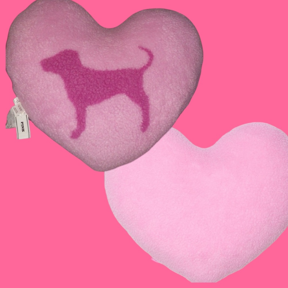 PINK Heart Shaped Iconic PINK DOG Throw Pillow